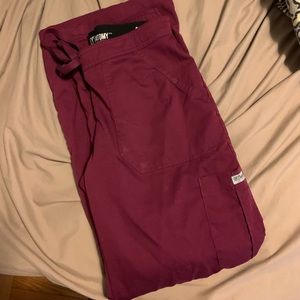 greys anatomy maroon scrub pants
